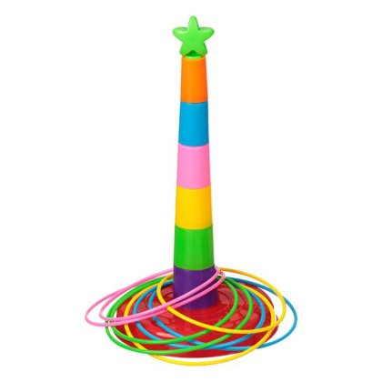 Jucarie de Indemanare Turn Multicolor cu 8 Inele
