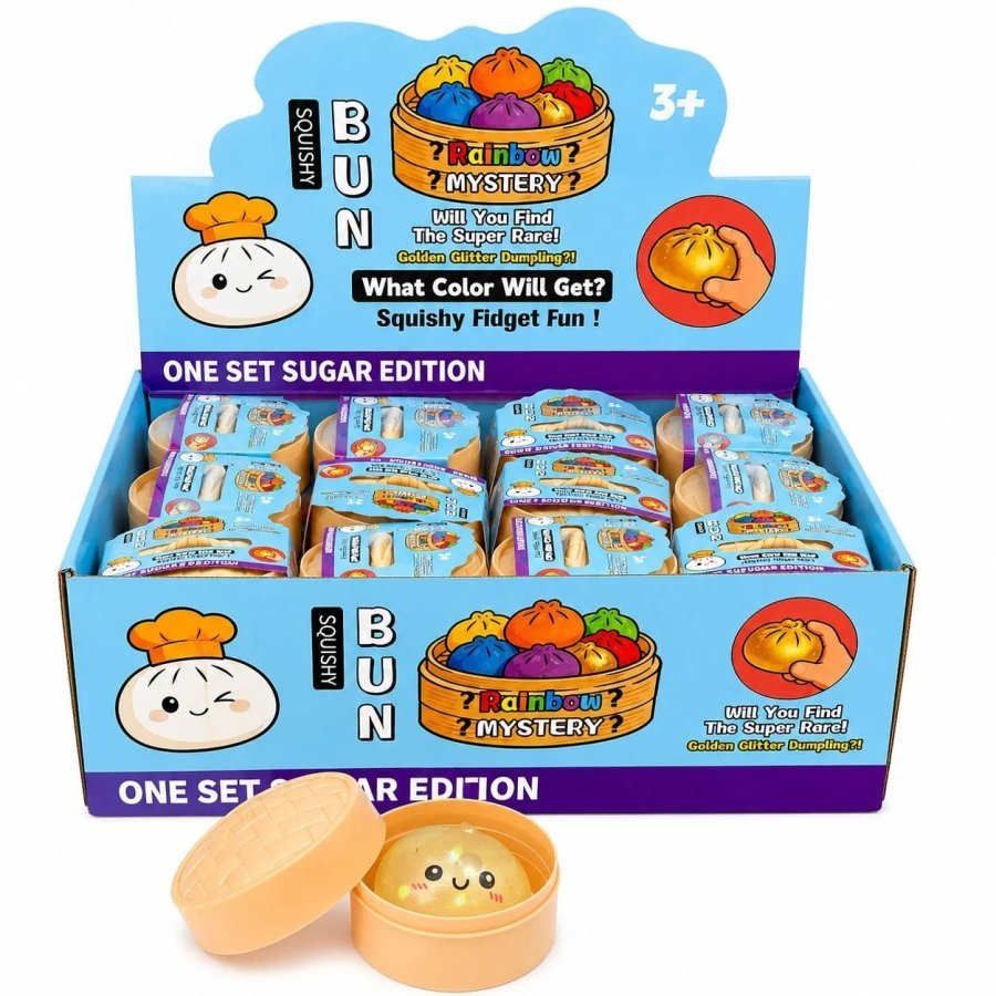 Jucarie Antistres Mini Squishy Dumpling Mystery Cu Sclipici 5, 5cm /