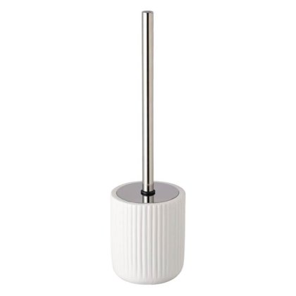 Perie WC Ceramica Alba Argintie 38cm