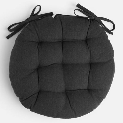 Perna Scaun Rotunda din Bumbac Gri Ø38x5cm