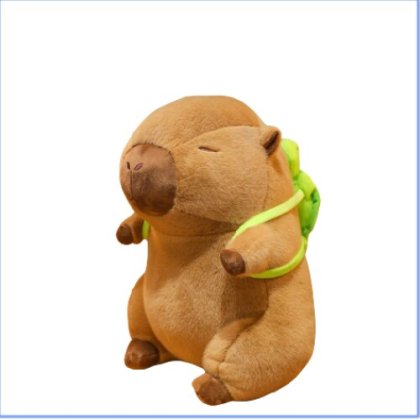 Jucarie de plus Capybara, cu broscuta, multicolor, 40cm