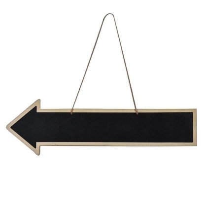 Indicator Decorativ Petrecere Sageata din Lemn cu Tabla Neagra 50cm
