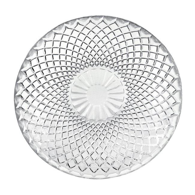 Farfurie Transparenta cu Model Diamond din Sticla pentru Desert Ø15cm