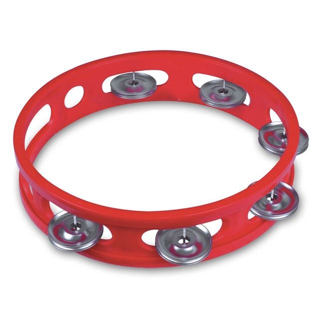 Tamburina Jucarie Rosie din Plastic 18cm