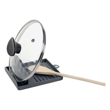 Suport Ustensile de Gatit din Plastic Gri 12.5x14x5cm