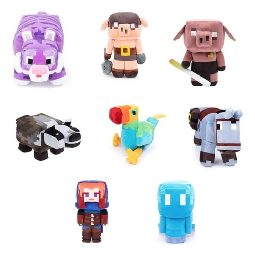 Set 8 jucarii de plus movie world&minecraft VICTINY® multicolor 20/25 cm