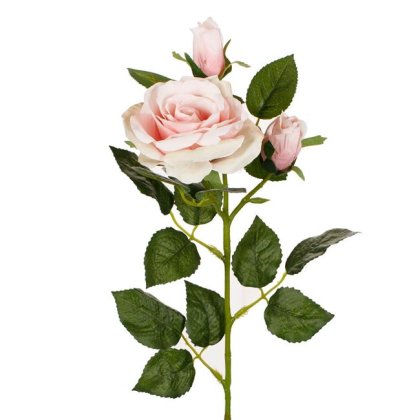 Floare Artificiala Trandafir Roz 73cm
