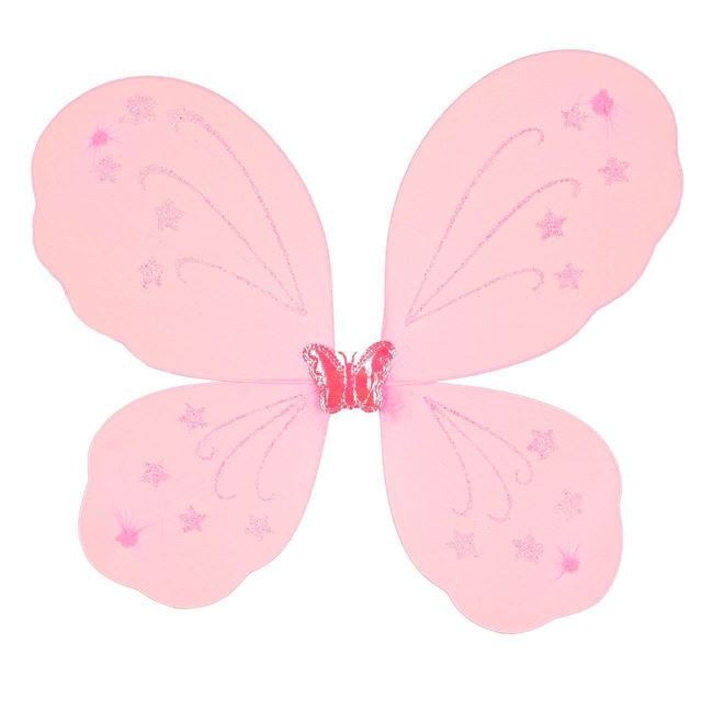 Aripi de Fluture Roz Glitter Stele pentru Deghizare 37x40cm