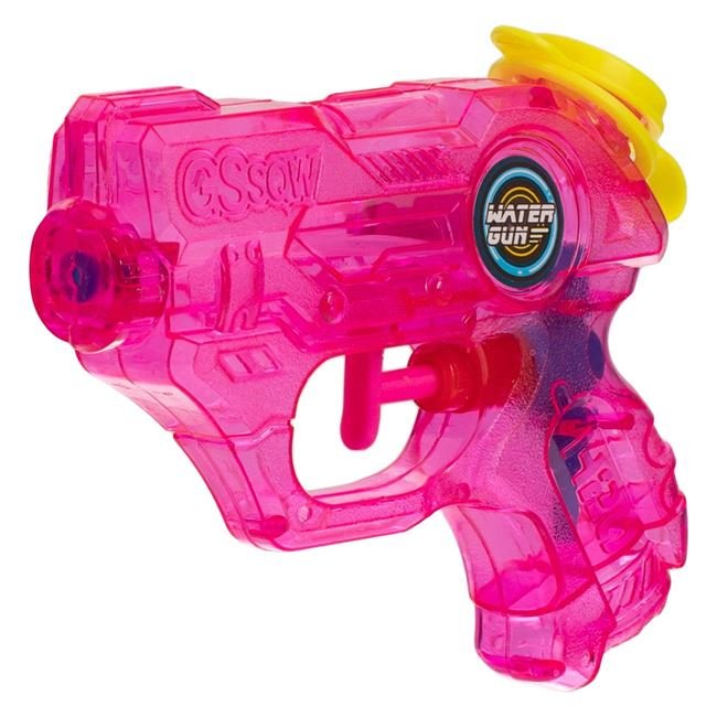 Pistol de Apa Fucsia Transparent din Plastic 12cm