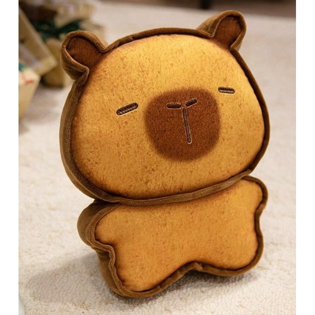 Jucarie de plus capibara felie de paine VICTINY® maro 25/30 cm