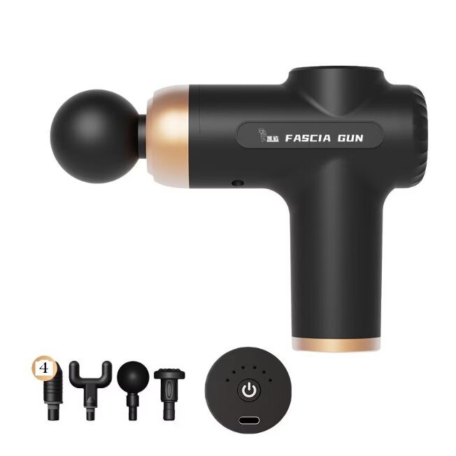 Pistol de Masaj 4 capete VICTINY® 32 viteze, Ecran LCD, Portabil, Negru, 24 w