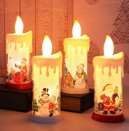 Lumanare LED de Craciun, bec luminos palpaitor, lumanare cu flacari alimentata de baterii