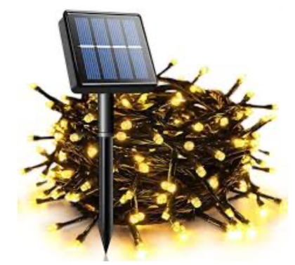 Instalatie Craciun Solara 100 led 10 m alb cald