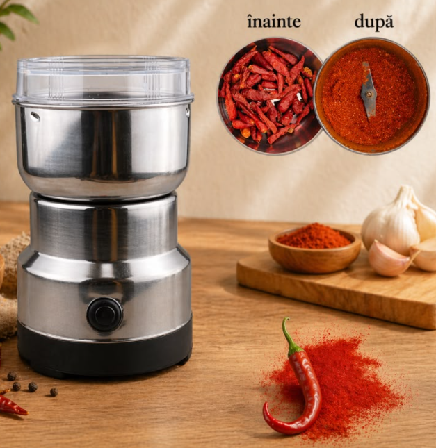 Rasnita cafea si condimente, putere carcasa din inox