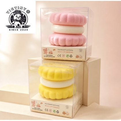 Jucarie Interactiva Senzoriala VICTINY Biscuit cu Crema, Diverse Arome, Silicon, 5 ani