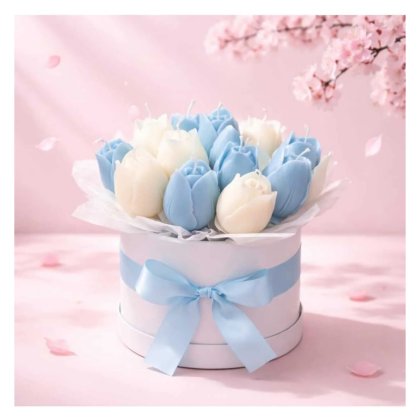 VICTINY Aranjament floral din 13 lalele din ceara parfumata de soia