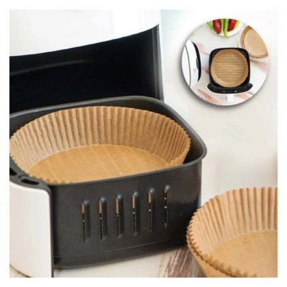 VICTINY Hartie de copt rotunda pentru Air Fryer (friteuza cu aer cald) Ø23 x 4.5 cm - 20 bucati