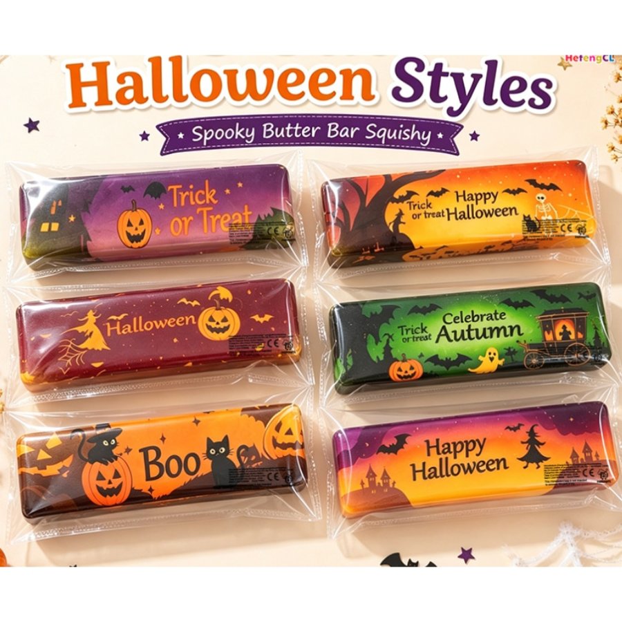 Set 2 Jucarii Squishy Antistres Halloween, VICTINY®, silicon, 5 ani
