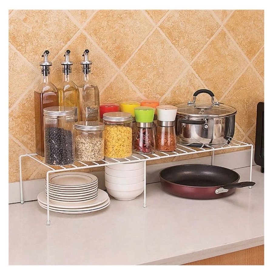 VICTINY® Raft Organizator Extensibil Alb 37 x 16 x 13.5 cm