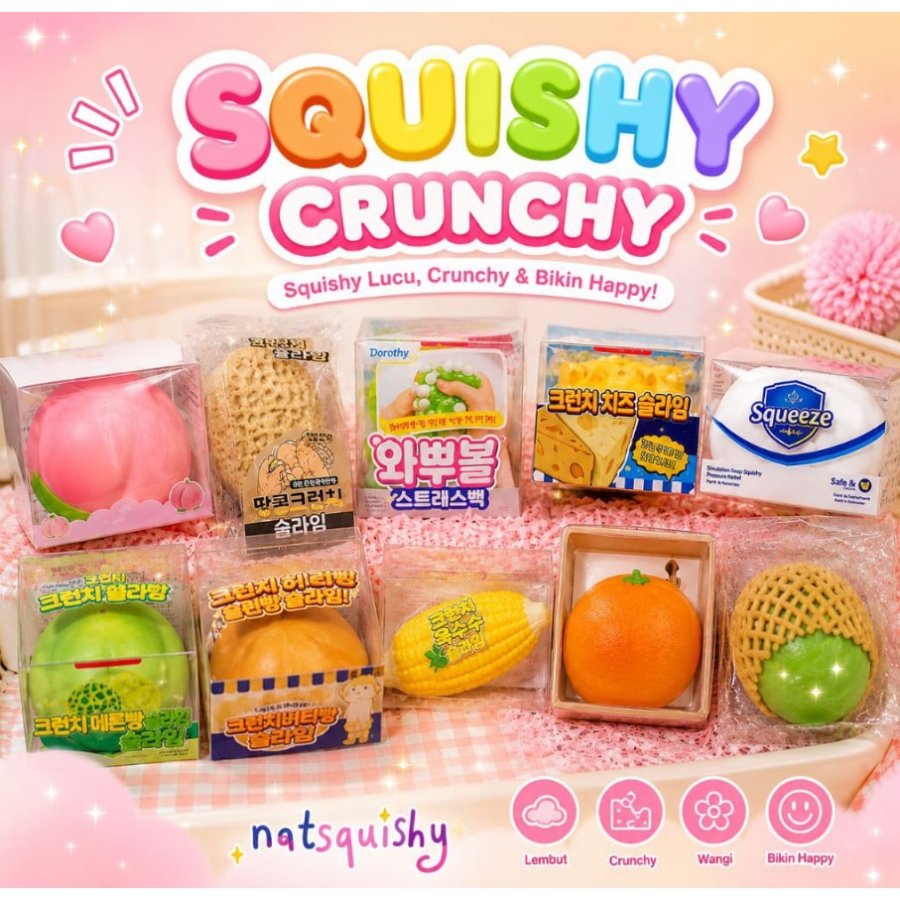 Crunchy Squishy Stress Ball - jucarie squishy antistres crunch mystery box set 4 bucati random