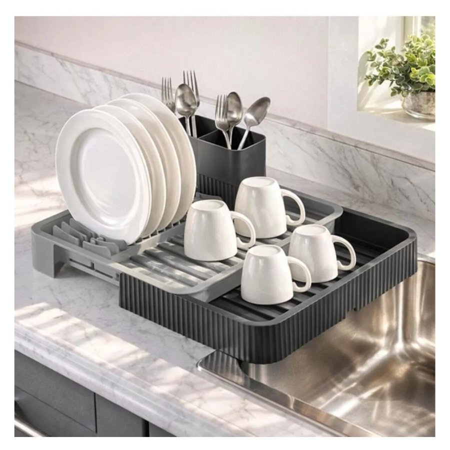VICTINY® Uscator de vase extensibil din plastic 61 x 32.3 x 7 cm