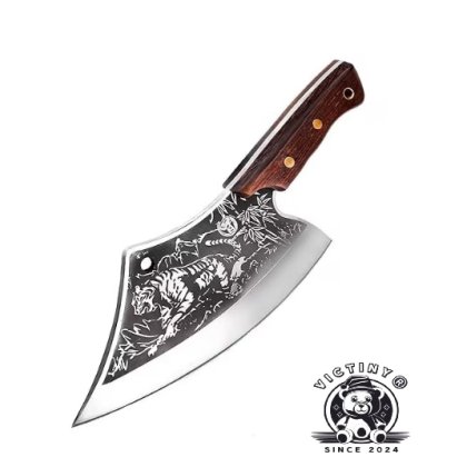 Satar de macelarie VICTINY® Satar pentru carne model tigru cu teaca