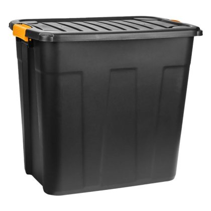 Cutie de Depozitare de Rezistenta Inalta din Plastic Negru 85L