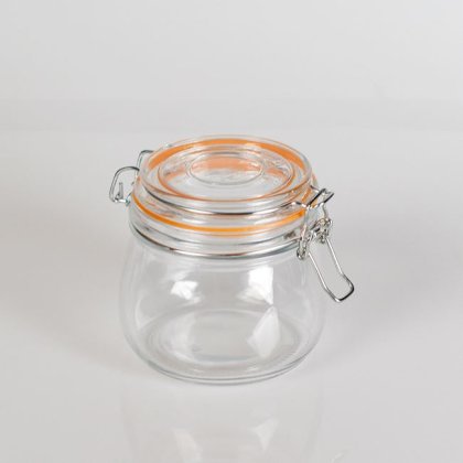 Borcan din Sticla Transparent cu Capac cu Sigiliu 500ml