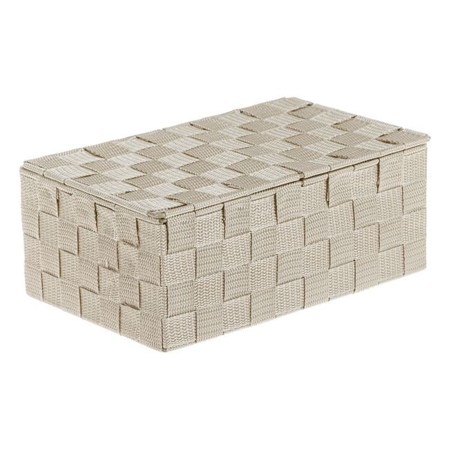 Cutie de Depozitare Metalica Bej cu Capac 27.5x17.5x11cm