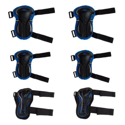 Set Echipament de Protectie cu Genunchiere Cotiere & Aparatori Incheieturi Albastre - 6 piese