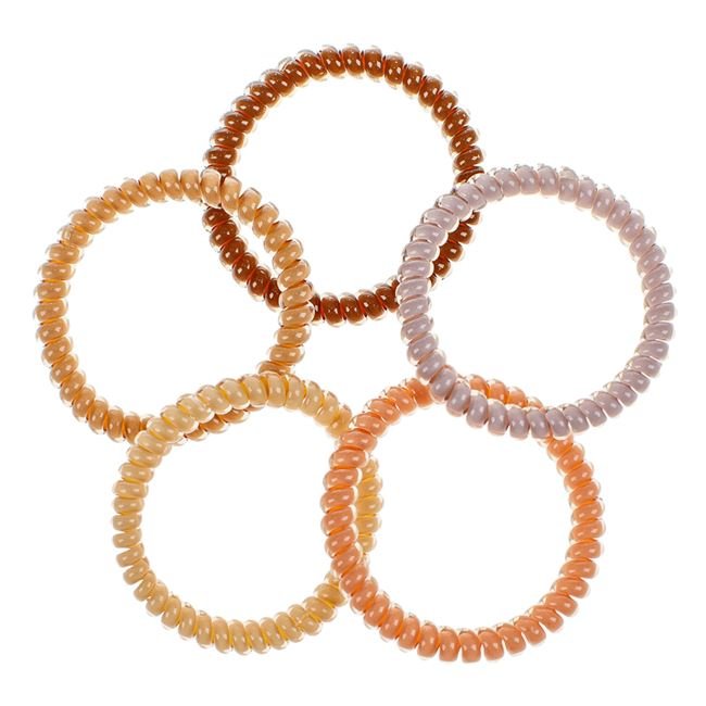 Elastice Par Dama din Plastic Albe Stralucitoare Lila Maron Bej Ecru - 5buc