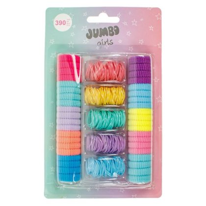 Set Elastice Par Frotte & Elastice Subtiri de Diferite Culori pentru Copii- 390buc