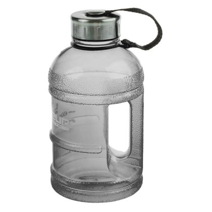Sticla din Plastic Gri cu Maner & Capac Metalic pentru Apa - 1L