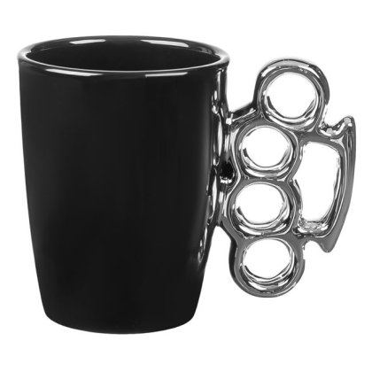 Cana Decorativa Neagra cu Maner 3D Pumn 400ml