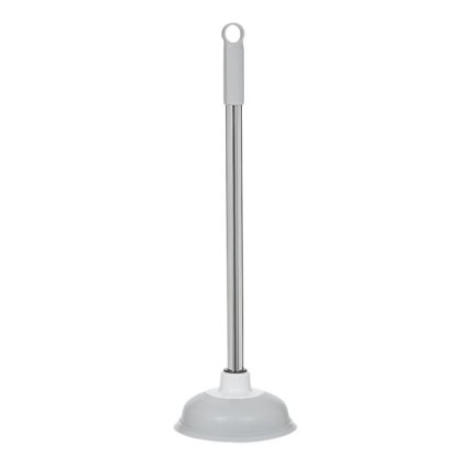 Pompa Desfundat Chiuveta Gri cu Maner Metalic cu Insurubare Ø15x45cm