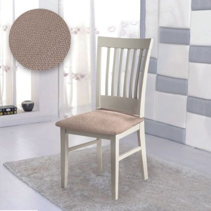 Husa Decorativa Elastica Sezut Scaun Bej Mini - 2buc