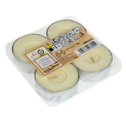 Lumanare tip Pastila Ecru cu Aroma de Vanilie Ø5.5x2cm - 4buc
