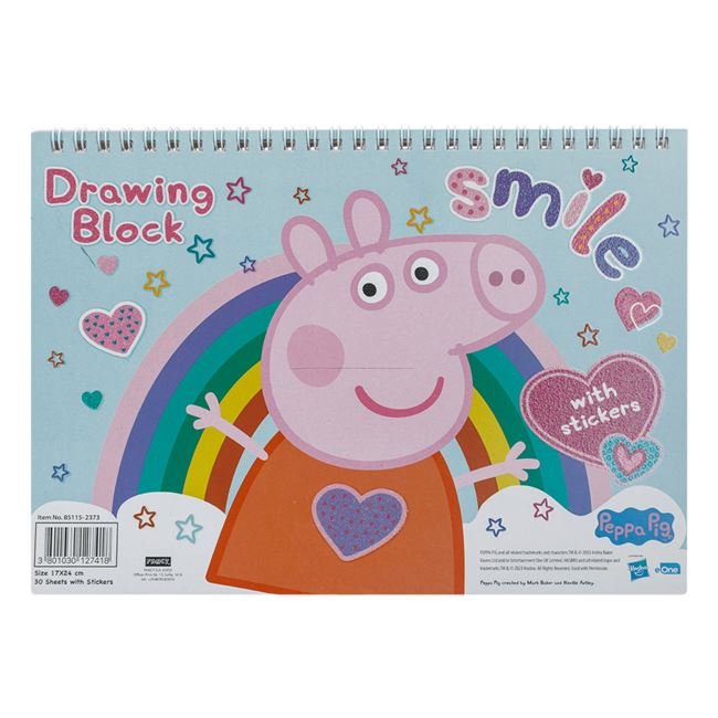 Bloc de Desen B5 cu Spirala cu Autocolante Peppa - 30F