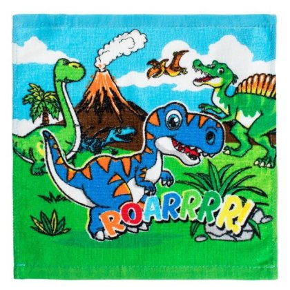 Prosopel din Bumbac Verde Dinozauri pentru Copii 30x30cm