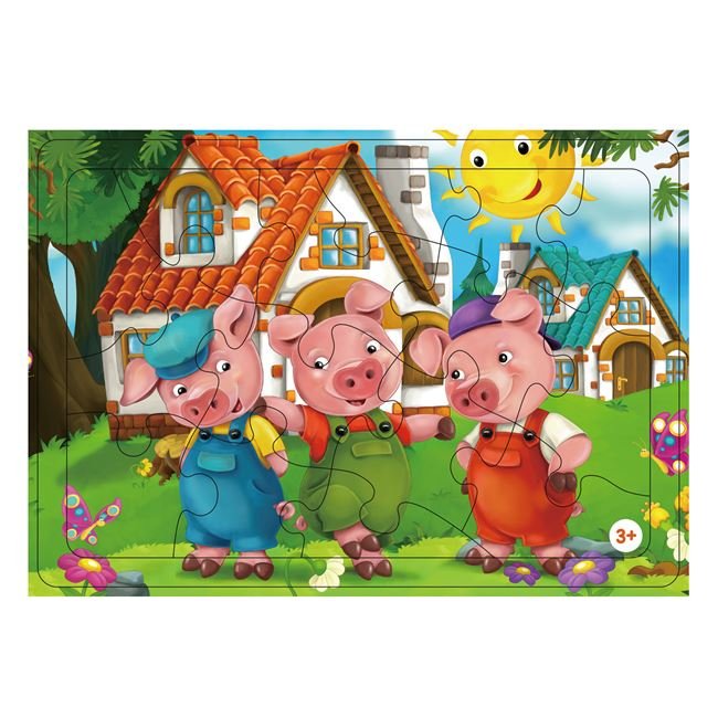 Puzzle ”Cei Trei Purcelusi” (15 piese)