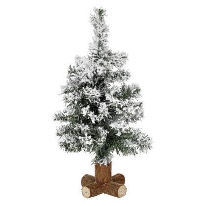 Brad de Craciun pentru Masa cu 50 de Ramuri si Baza din Lemn - 40cm