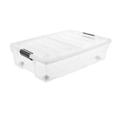Cutie de Depozitare din Plastic Transparent cu Capac 32L