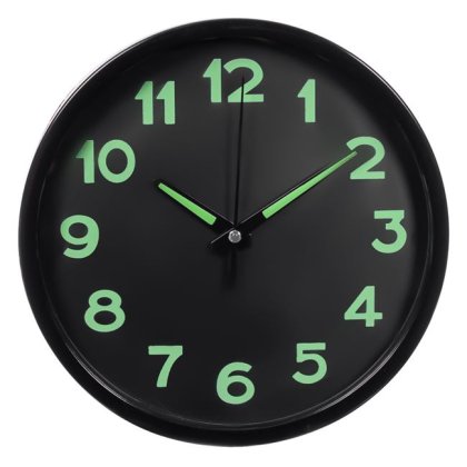 Ceas de Perete Decorativ Negru Glow in the Dark Ø20cm