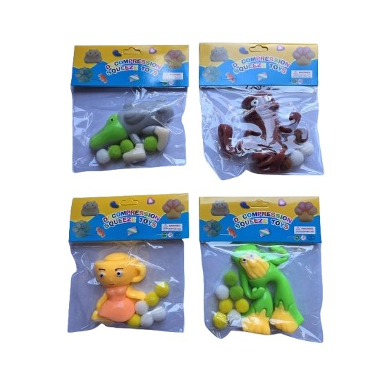 Set 4 jucarii interactive antistres italian brainrot VICTINY® forme diverse, multicolor, 6.5x6cm