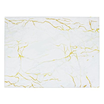 Tocator din Sticla Incasabila cu Model Marble Auriu 40x30cm