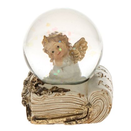 Glob de Zapada Decorativ de Craciun Ingeras Ecru pe Baza Carte 6cm