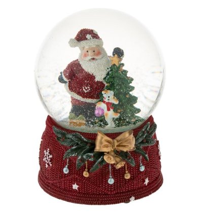 Glob de Zapada Decorativ Muzical Figurina Mos Craciun 15cm