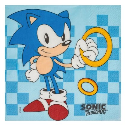 Servetele de Masa de Petrecere cu 2 Straturi Albastre Model Sonic 33x33cm - 12buc