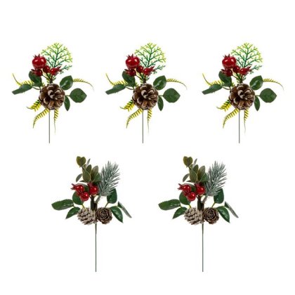 Set Crengute Decorative cu Conuri Pomusoare Frunze 14x6cm - 5buc