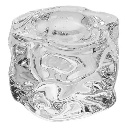 Sfesnic Decorativ Scurt din Sticla Transparent Forma Trandafiri 5x5x4cm